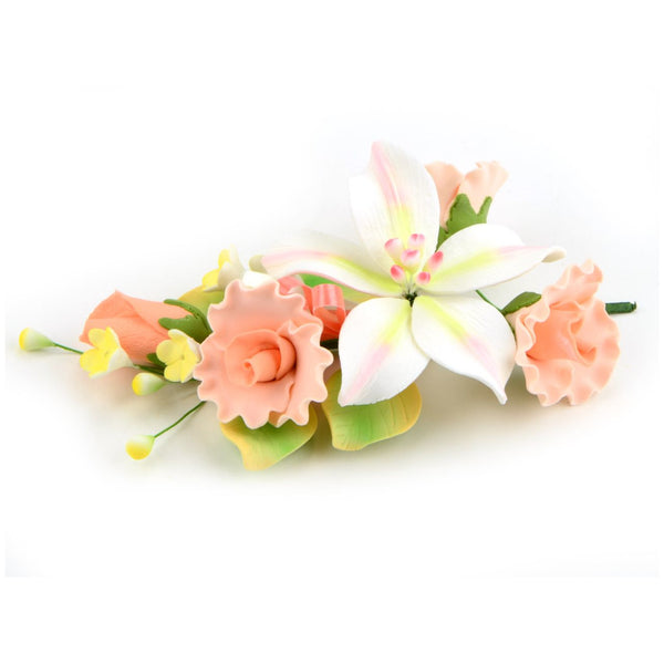 Zuckerblumen Bouquet Lilie und Rosen