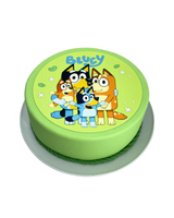 Tortenhülle mit Bluey und Bingo Aufleger