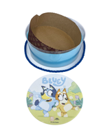 Tortenhülle mit Bluey Aufleger