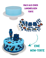 Schultüte Rakete Tortendeko (essbar)